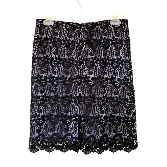 Vintage Ann Taylor Petite Elegant Black Lace Pencil Skirt - Picture 3 of 9